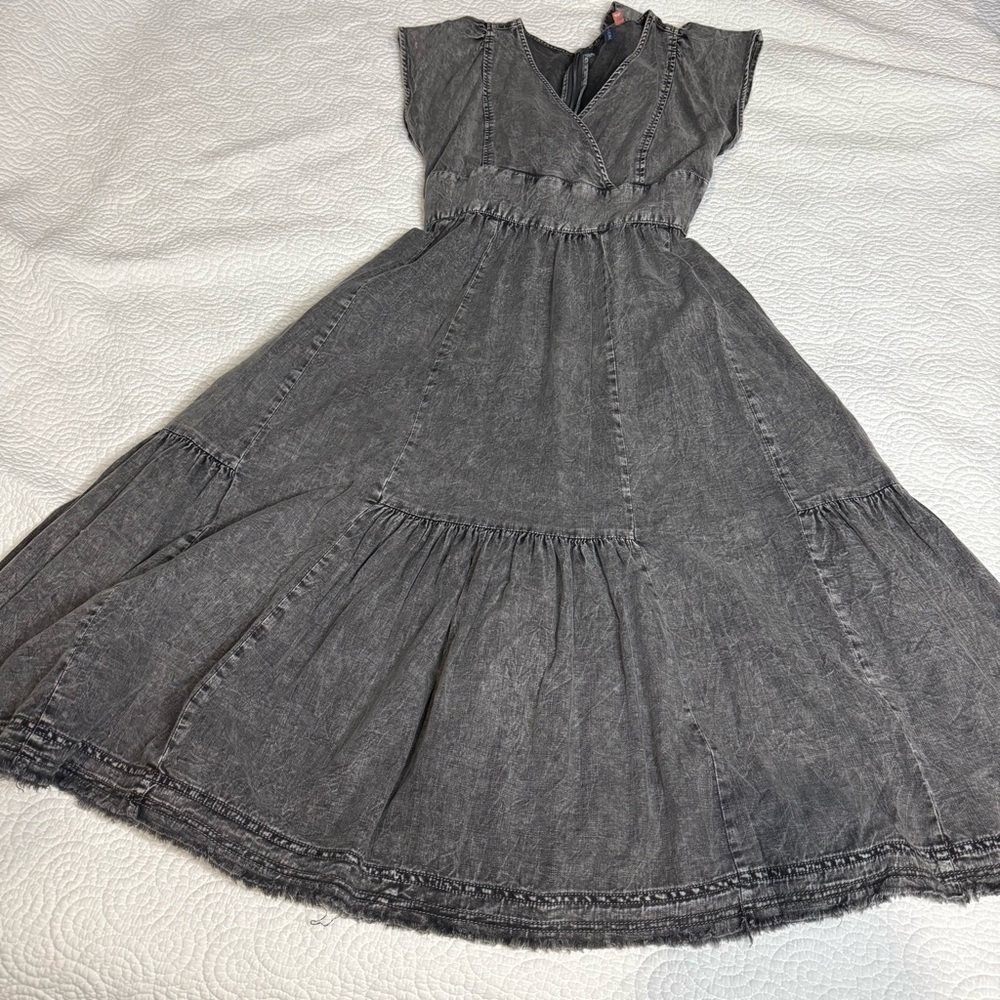 NWT Pilcro Charcoal Denim MIDI Dress with Zipper - Picture 13 of 16